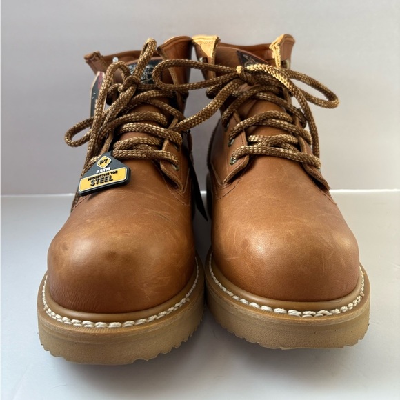 NWT Georgia Boot Men\'s Steel Toe Barracuda Gold Wedge Work Boots Size 9.5 main image 6